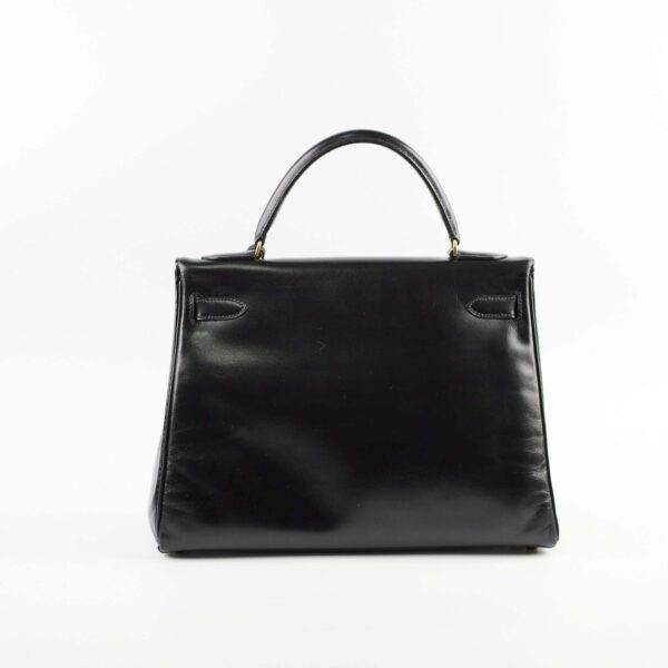 Hermes Vintage Kelly 32 Black Box Leather - S Circle Stamp 1989 | Luna Bags