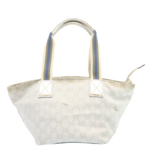 GUCCI Sherry Line GG Canvas Tote Bag Silver Blue  am1955g | Luna Bags