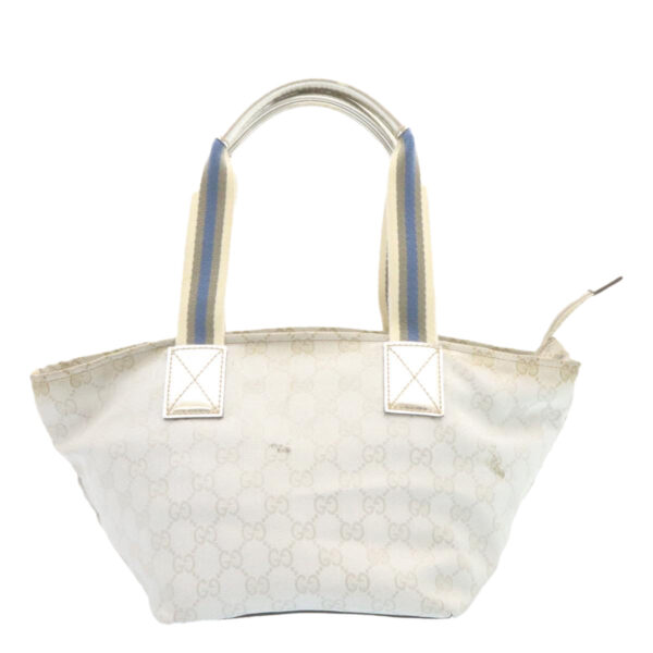 GUCCI Sherry Line GG Canvas Tote Bag Silver Blue  am1955g | Luna Bags