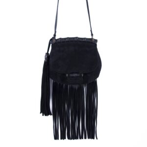 Gucci Nouveau Black Fringe Suede Bag | Luna Bags