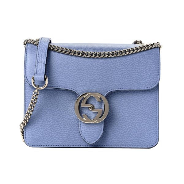 Gucci Icon GG Interlocking Mineral Blue Calf Leather Crossbody Bag | Luna Bags