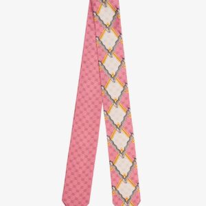 Gucci Snake and Rhombus Print Neck Bow in Pink | Luna Bags