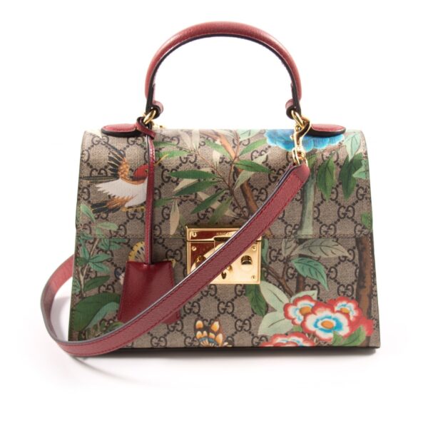 Gucci GG Supreme Tian Padlock Top Handle Bag | Luna Bags