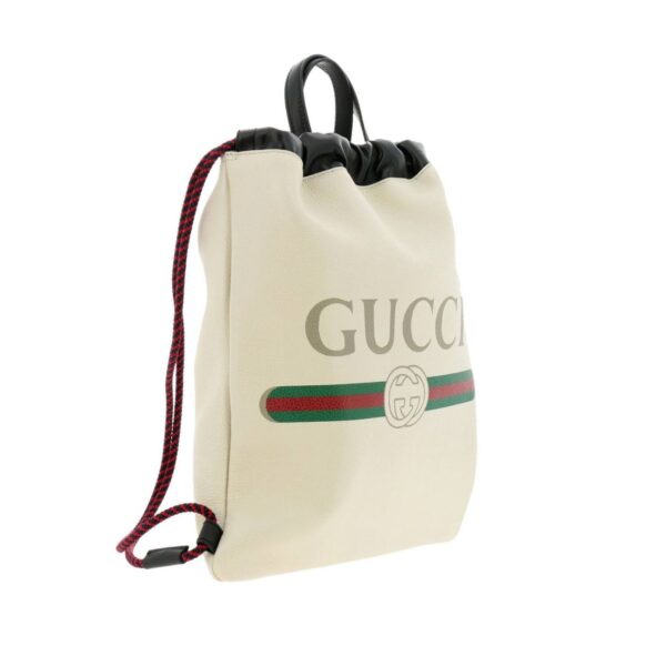 Gucci Zaino White Cripto Logo Drawstring Backpack 523586 | Luna Bags