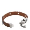 Gucci Anger Forest Wolf Head Leather Bracelet in Brown | Luna Bags - Image 5