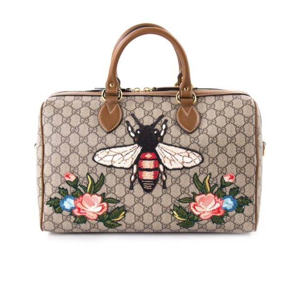 Gucci GG Supreme Embroidered Boston Bag | Luna Bags