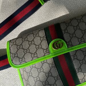 GUCCI Ophidia Belt Bag Neon Green Supreme Canvas | Luna Bags