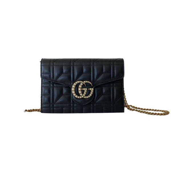 Gucci GG Marmont Matelassé Wallet On Chain | Luna Bags