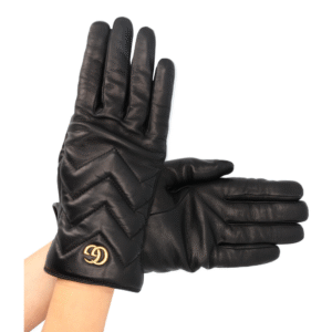 GUCCI Quilted Marmont Gloves Leather Black | Luna Bags