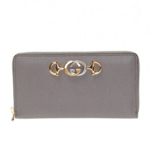 Gucci Horse Bit Zip Around Wallet in Dusty Gray | Luna Bags