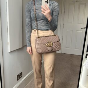 Gucci GG Dusty Pink Marmont Medium Shoulder Bag | Luna Bags