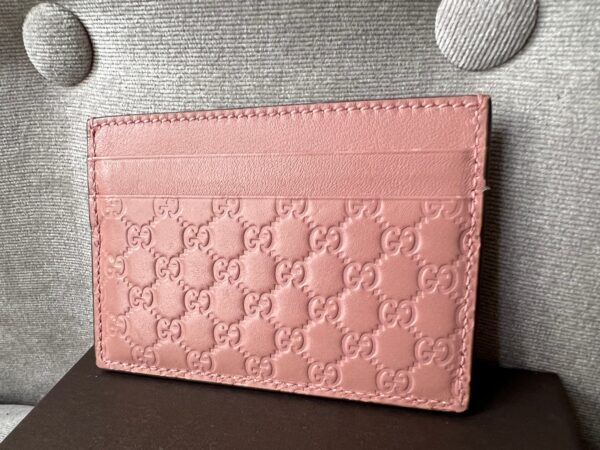 Gucci Pale Pink Guccissima Card Holder (RRP £225) | Luna Bags