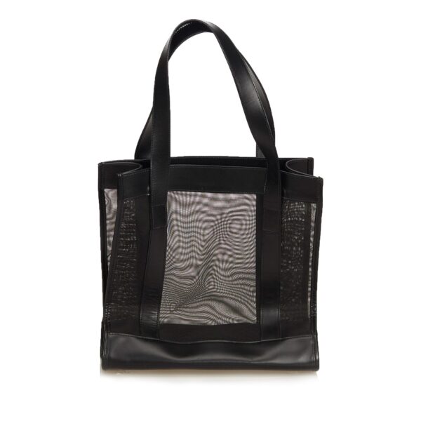 Gucci Black Mesh Fabric Tote Italy | Luna Bags
