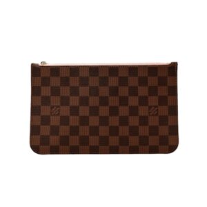Louis Vuitton Neverfull Pouchette Damier Brown Wristlet Clutch Pouch Bag | Luna Bags