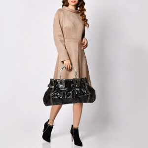 Gucci Black Coated Canvas and Leather Dialux Pop Bamboo Satchel | Luna Bags