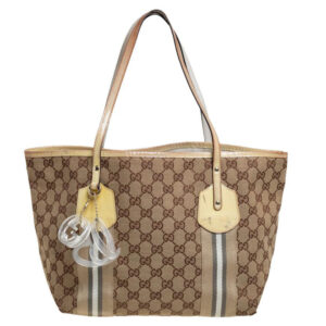 Gucci Beige/Yellow GG Canvas And Patent Leather Tote | Luna Bags