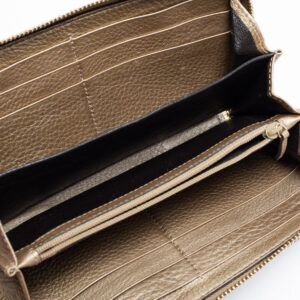 Gucci Gold Leather Bamboo Tassel Bow Zip Around Wallet | Luna Bags