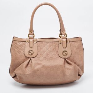 Gucci Beige Guccissima Leather Scarlett Stud Interlocking G Hobo | Luna Bags