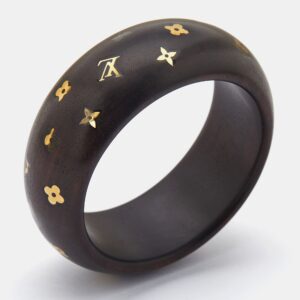 LOUIS VUITTON Dark Brown Wood Sylvania Bangle Bracelet | Luna Bags