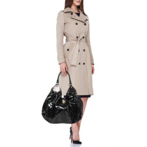 LOUIS VUITTON Black Mahina Patent Leather Limited Edition Surya XL Bag | Luna Bags