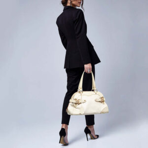 LOUIS VUITTON Cream/Off White Suhali Leather Le Radieux Bag | Luna Bags