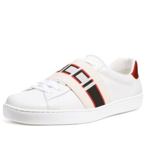 Gucci Stripe Leather Sneaker 'White Red Black' 523469-0FIV0-9091 | Luna Bags