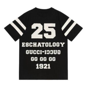 GUCCI SS21 1921 Series Alphabet Printing Casual Short Sleeve Black 660744-XJDKK-1289 | Luna Bags