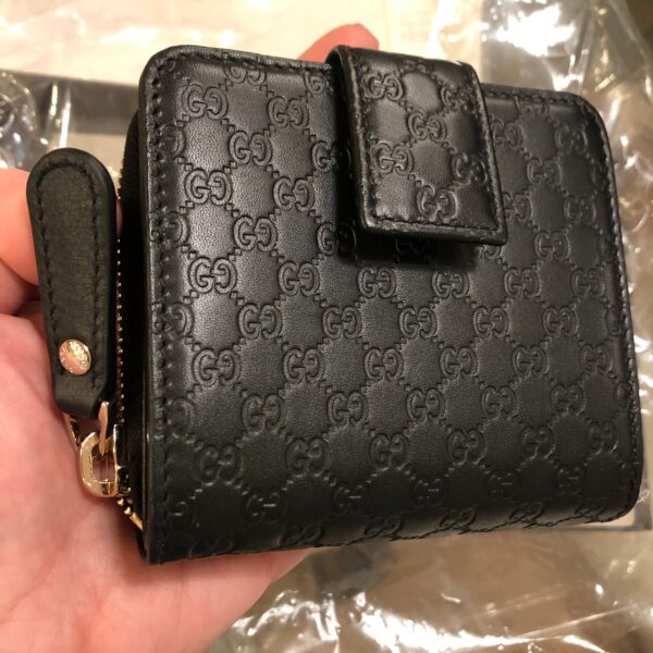 Gucci Microguccissima French Wallet in Black | Luna Bags