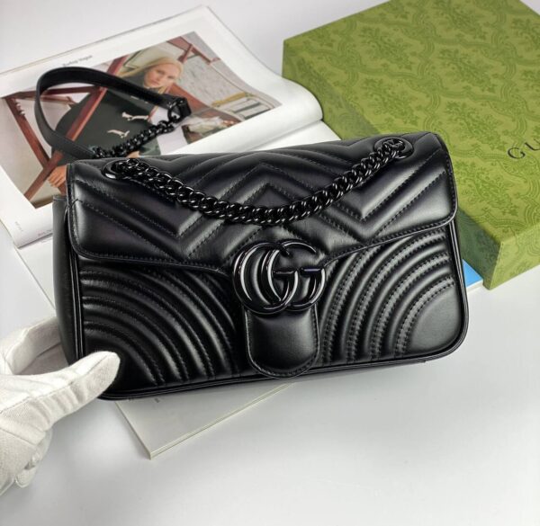 Gucci GG Marmont small shoulder bag black | Luna Bags