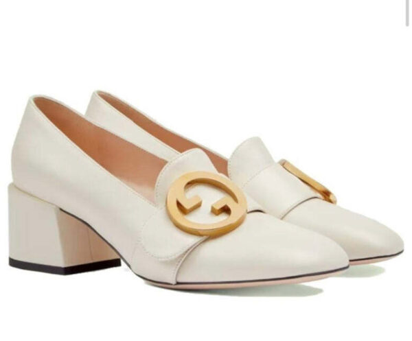 Gucci Blondie Leather Pump Beige Heels | Luna Bags
