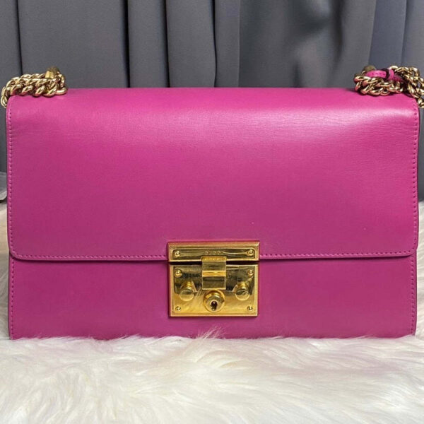 Gucci Padlock Small Shoulder Bag in Pink Leather | Luna Bags