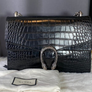 Gucci Dionysus Black Leather Shoulder Bag - Preloved | Luna Bags