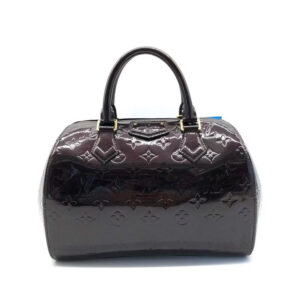 Louis Vuitton Monogram Patent Leather Handbag Brown Medium | Luna Bags