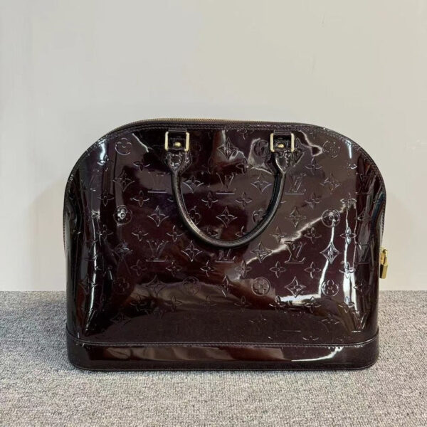 Louis Vuitton Alma Brown Patent Leather Bag | Luna Bags