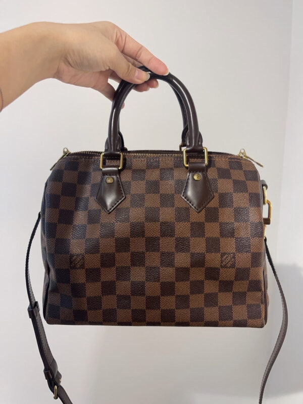 Louis Vuitton Speedy 25 Damier Ebene Brown Handbag | Luna Bags