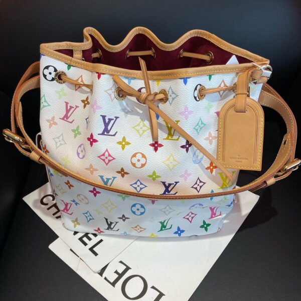 Louis Vuitton Multicolor Bucket Bag White | Luna Bags