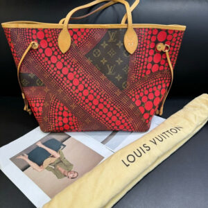 Louis Vuitton Neverfull MM Yayoi Kusama Red Monogram Tote | Luna Bags