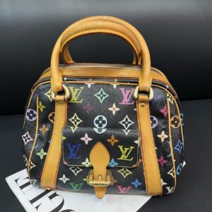 Louis Vuitton Multicolor Monogram Black Canvas Speedy Bag Medium | Luna Bags