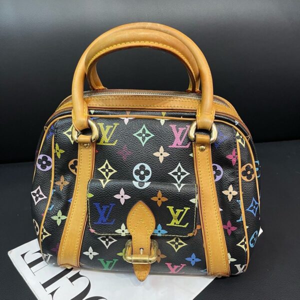 Louis Vuitton Multicolor Monogram Black Canvas Speedy Bag Medium | Luna Bags