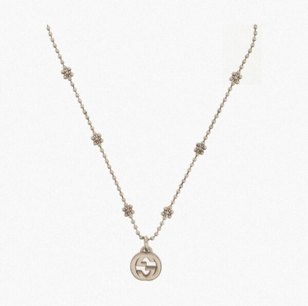 Gucci 925 Silver Logo Pendant Necklace Silver | Luna Bags