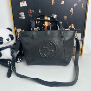 Gucci GG Black Leather Medium Two-Way Bag (11867564) | Luna Bags