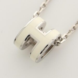 HERMES MINI POP H Mini Pop H necklace Silver ivory Necklace | Luna Bags