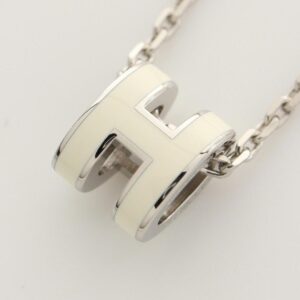 HERMES MINI POP H Mini Pop H necklace Silver ivory Necklace | Luna Bags