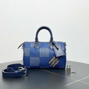 Louis Vuitton Damier Ebene Two-Way Handle Bag Blue | Luna Bags