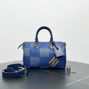 Louis Vuitton Damier Ebene Two-Way Handle Bag Blue | Luna Bags