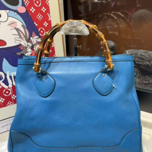 Gucci Blue Bamboo Handle Top Handle Bag | Luna Bags
