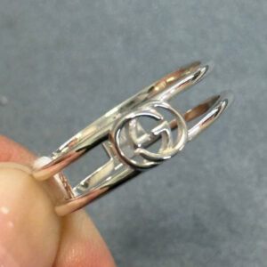 Gucci GG Logo Silver Ring | Luna Bags