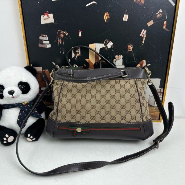 Gucci GG Supreme Canvas Brown Two-Way Bag - Satchel/Top Handle Bag | Luna Bags