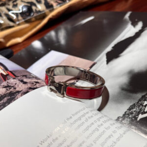 Hermes Clic Clac H Bracelet Red Silver Plated Jewelry | Luna Bags