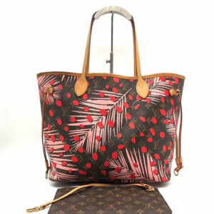 Louis Vuitton Neverfull Tote Bag Red/Brown Canvas Preloved zz3852 | Luna Bags
